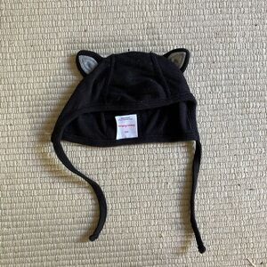 Hanna Andersson XXS organic black cat hat Halloween bonnet in organic cotton